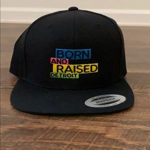 Detroit Baseball Hat Cap Flat New NWT black snap